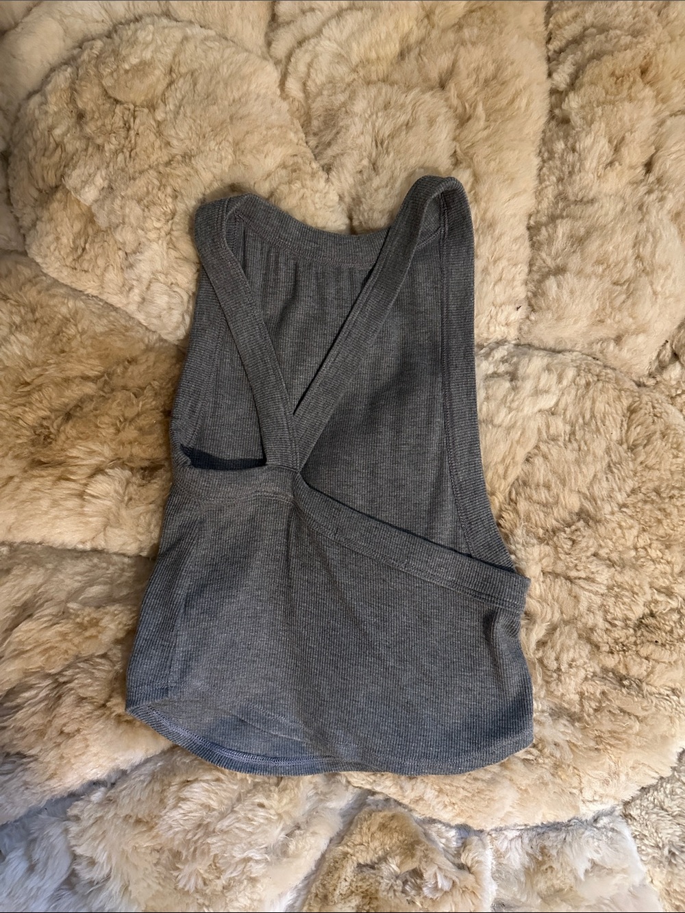 The Line by K - Gray Ribbed Knit Tank Top